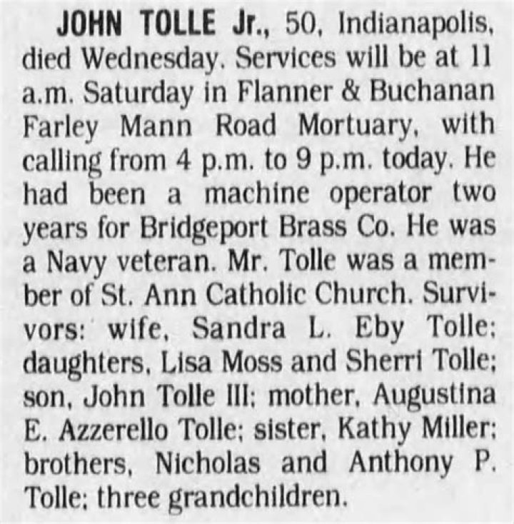 John Tolle Obituary, John Tolle Has Sadly Passed Away, Family Mourns